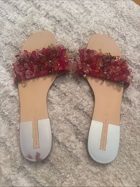 Zara jeweled flat sandal